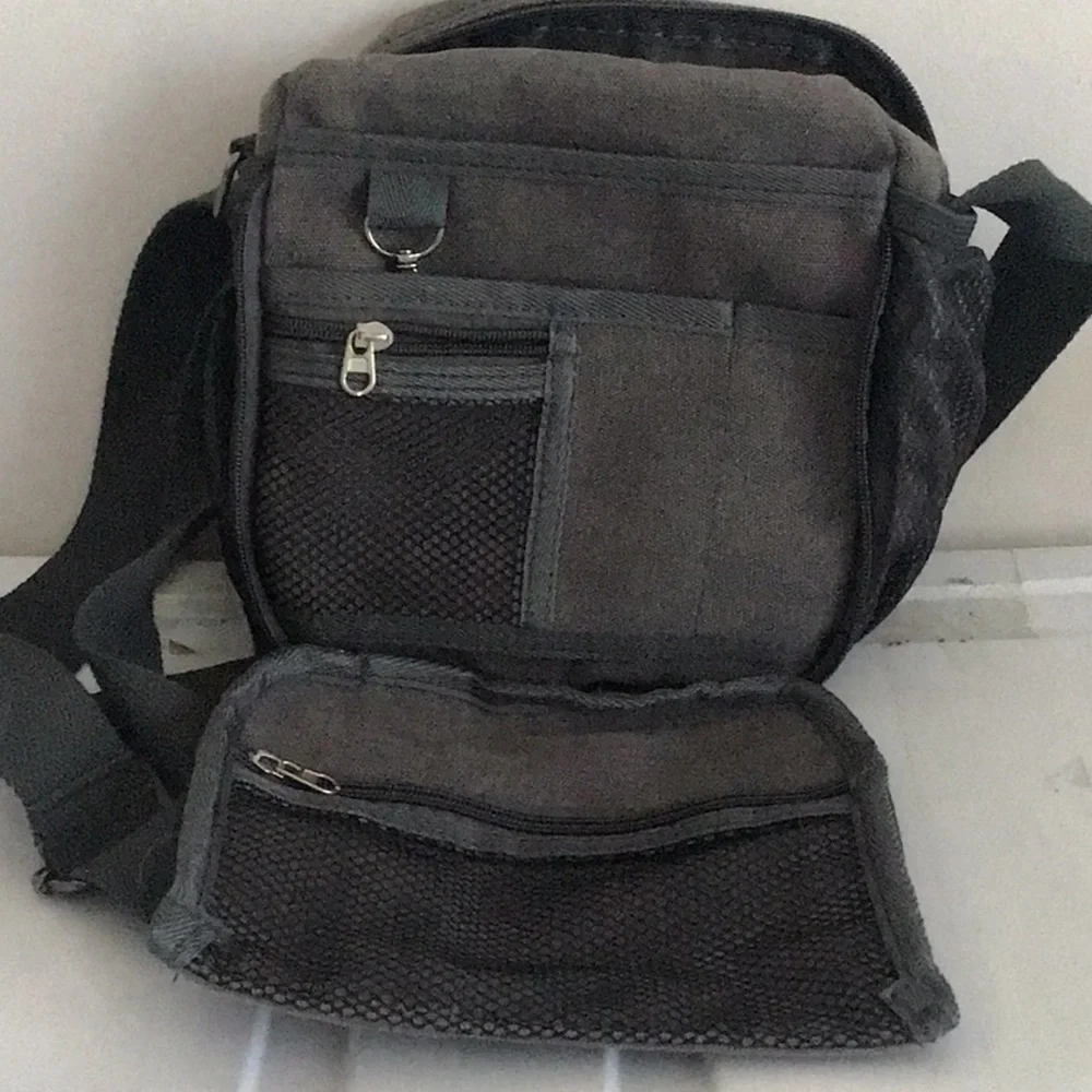 Gray Men's Crossbody Bag camping, travel utility